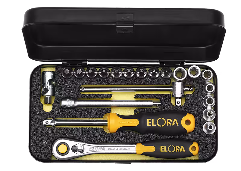 Jeu de clés à douille 1/4", TORX®, ELORA-1430-TXEU/TTXEU de la gamme de clés à douille 1/4" catégorie avec le réf. 1430505402000