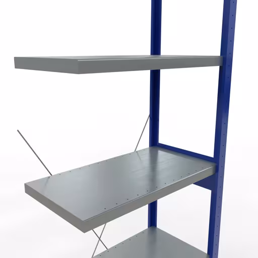 Figura n. 10 dell'articolo scaffale aggiuntivo, scaffale, sistema a innesto MULTIplus250, 2500 x 750 x 400 mm (AxLxP), 6 ripiani, traversa, RAL 5010 blu genziana/zincato/zincato del gruppo di prodotti sistema a innesto della marca Schulte Lagertechnik