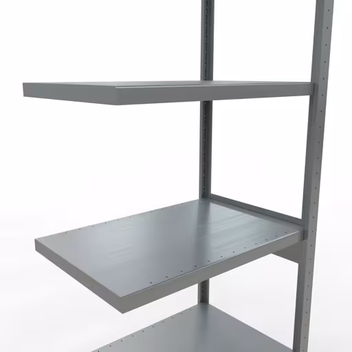 Scaffali aggiuntivi, scaffali, sistema a innesto MULTIplus250, 2500 x 750 x 500 mm (AxLxP), 6 ripiani, barre longitudinali, zincato di Schulte Lagertechnik della categoria Sistemi a innesto