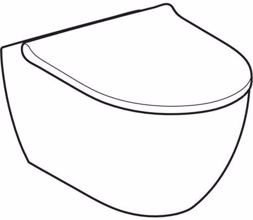 Geberit Acanto Set WC sospeso con sedile WC, scarico profondo TurboFlush, forma chiusa, profondità: 53 cm, bianco