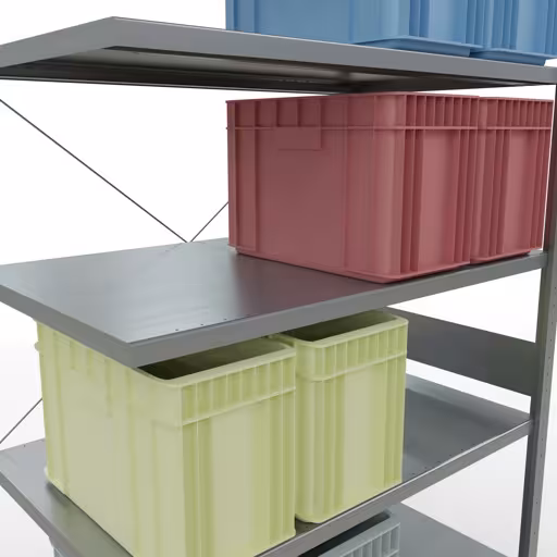 Produktbild Nr 14 des Artikels Stecksystem Anbauregal 3000x1300x800 mm, Typ 250 kg, verzinkt Abbildung Nr 14 des Artikels Stecksystem Anbauregal 3000x1300x800 mm, Typ 250 kg, verzinkt aus der Produktgruppe Stecksystem von der Marke Schulte Lagertechnik