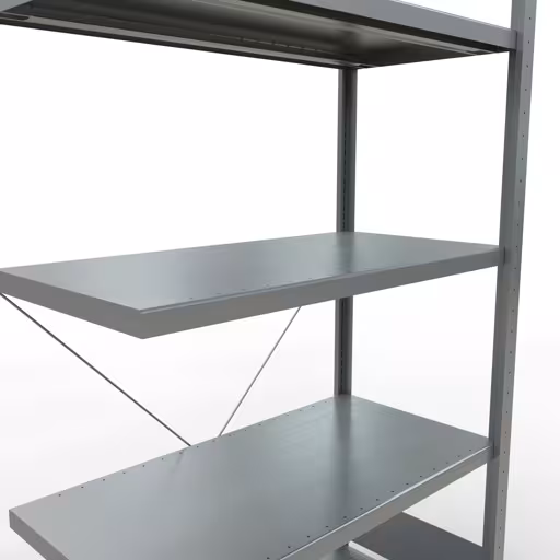 Scaffali aggiuntivi, scaffali, sistema a innesto MULTIplus330, 2000 x 1000 x 500 mm (AxLxP), 5 ripiani, traversa, zincato di Schulte Lagertechnik con l'articolo n. 13955