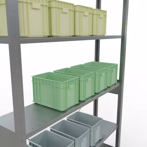 Une autre vue de l'article étagère de base système enfichable 2500x1300x300 mm, type 150 kg, galvanisée Une autre vue de l'article étagère de base du système enfichable 2500x1300x300 mm, type 150 kg, galvanisée de la catégorie du système enfichable