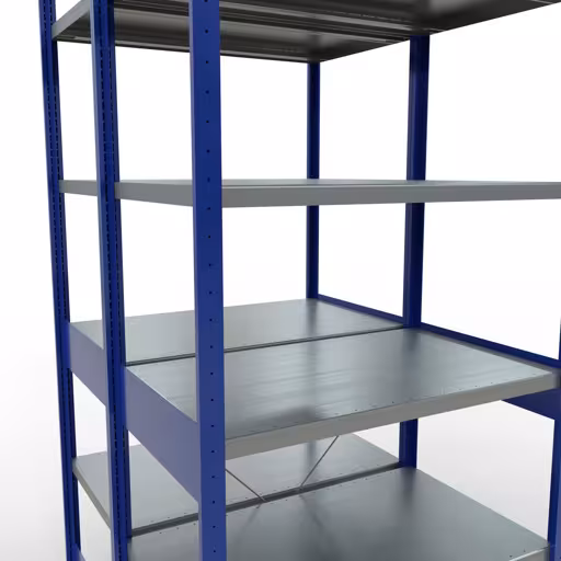 Figura n. 10 dell'articolo scaffale base, scaffale doppio, sistema a innesto per scaffali MULTIplus250, 2500 x 1000 x (2x600) mm (AxLxP), 2x6 ripiani, traversa, RAL 5010 blu genziana del gruppo di prodotti scaffali della marca Schulte Lagertechnik