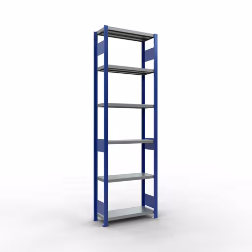 Figure n° 15 de l'article étagère de base, étagère, système enfichable MULTIplus250, 2500 x 750 x 300 mm, 6 étagères, RAL 5010 bleu gentiane/galvanisé/galvanisé du groupe de produits système enfichable de Schulte Lagertechnik