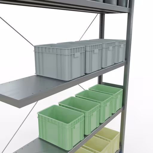 Immagine prodotto n. 15 dell'articolo sistema a innesto ripiano aggiuntivo 3000x1300x300 mm, tipo 250 kg, zincato Figura n. 15 dell'articolo sistema a innesto ripiano aggiuntivo 3000x1300x300 mm, tipo 250 kg, zincato del gruppo di prodotti sistema a innesto della marca Schulte Lagertechnik