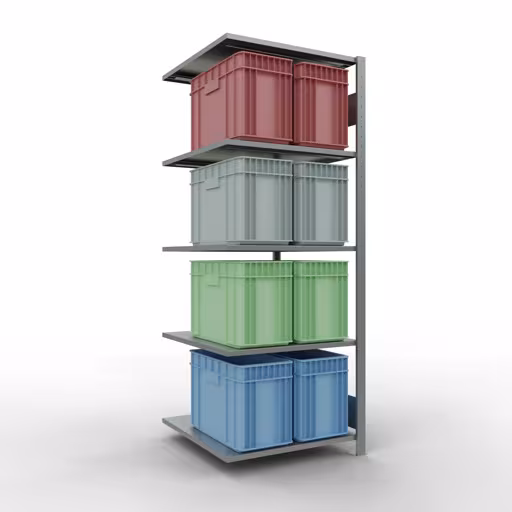 Image supplémentaire de l'article Rayonnage complémentaire, rayonnage à étagères, système enfichable MULTIplus150, 2000 x 750 x 800 mm (HxLxP), 5 étagères, barres de longueur, galvanisé Image supplémentaire de l'article Rayonnage supplémentaire, étagère, système enfichable MULTIplus150, 2000 x 750 x 800 mm, 5 étagères, galvanisé à partir d'une étagère supplémentaire