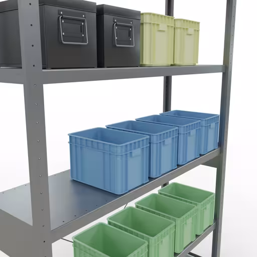Figure n° 15 de l'article étagère de base du système enfichable 2500x1300x400 mm, type 250 kg, galvanisée du groupe de produits du système enfichable de la marque Schulte Lagertechnik