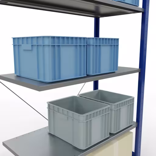 Immagine del prodotto n. 13 dell'articolo Scaffale aggiuntivo, scaffale, sistema a innesto MULTIplus85, 2000 x 1000 x 500 mm (AxLxP), 5 ripiani, traversa, RAL 5010 blu genziana Figura n. 13 dell'articolo scaffale aggiuntivo, scaffale a scaffale, sistema a innesto MULTIplus85, 2000 x 1000 x 500 mm (AxLxP), 5 ripiani, traversa, RAL 5010 blu genziana del gruppo di prodotti sistema a innesto della marca Schulte Lagertechnik