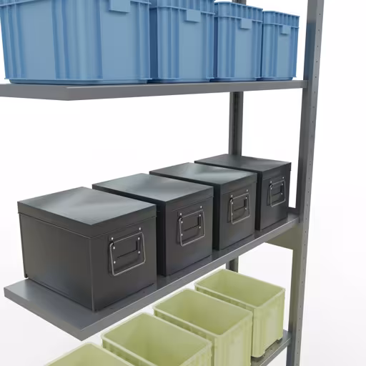 Figure n° 13 de l'article étagère complémentaire, étagère à étagères, système enfichable MULTIplus85, 2500 x 1000 x 300 mm, 6 étagères, galvanisé du groupe de produits système enfichable de la marque Schulte Lagertechnik
