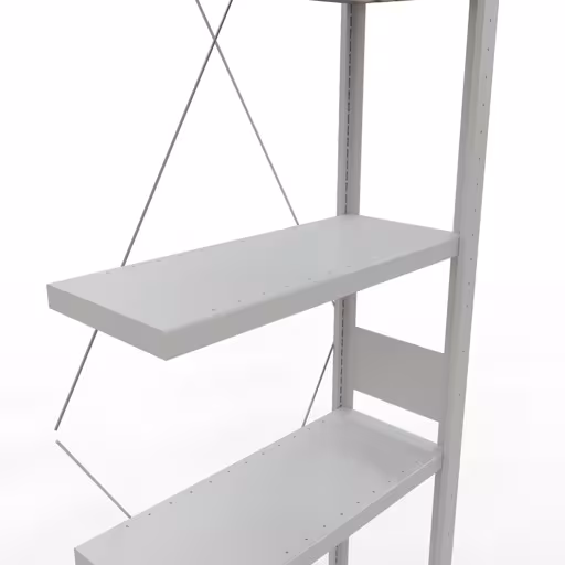 , système d'étagères enfichables MULTIplus250, 3000 x 750 x 300 mm, 7 étagères, RAL 7035 gris clair de Schulte Lagertechnik de la catégorie des systèmes enfichables