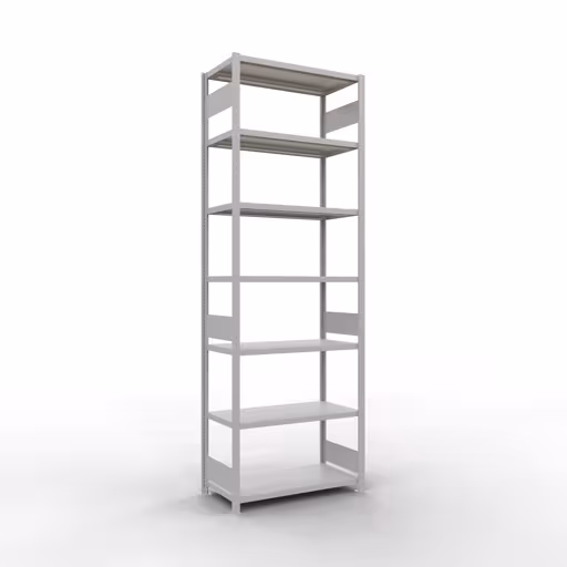 Figura n. 10 dell'articolo scaffale base, scaffale, sistema a innesto MULTIplus330, 3000 x 1000 x 500 mm (AxLxP), 7 ripiani, barre longitudinali, RAL 7035 grigio chiaro del gruppo di prodotti sistema a innesto della marca Schulte Lagertechnik