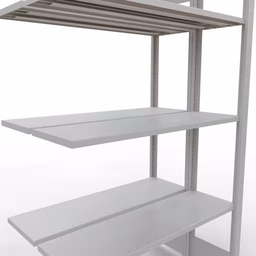 Scaffale aggiuntivo, scaffale doppio, sistema di scaffali MULTIplus150, 2000 x 1000 x (2x300) mm (AxLxP), 2x5 ripiani, barre longitudinali, RAL 7035 grigio chiaro con GTIN 4004514269898 Scaffale aggiuntivo, scaffale doppio, sistema di scaffali MULTIplus150, 2000 x 1000 x (2x300) mm (AxLxP), 2x5 ripiani, barre longitudinali, RAL 7035 grigio chiaro di Schulte Lagertechnik con l'articolo n. 33135