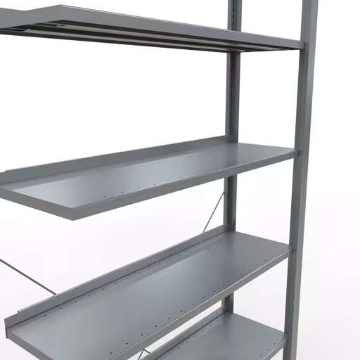 Figure n° 13 de l'article, étagère de bureau, système enfichable MULTIplus85, 2300 x 1000 x 300 mm, 7 étagères, galvanisées, avec barre d'arrêt du groupe de produits étagères de bureau de la marque Schulte Lagertechnik