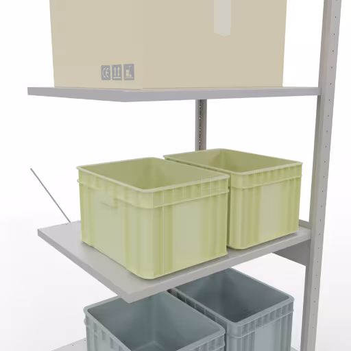 Rayonnage supplémentaire, rayonnage à étagères, système enfichable MULTIplus150, 2500 x 750 x 600 mm, 6 étagères, traverse, gris clair RAL 7035 de Schulte Lagertechnik avec le numéro d'article : 32666-75