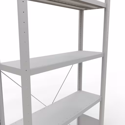 Scaffale base, scaffale, sistema a innesto MULTIplus250, 2000 x 1000 x 300 mm (AxLxP), 5 ripiani, traversa, RAL 7035 grigio chiaro di Schulte Lagertechnik della categoria Sistema a innesto
