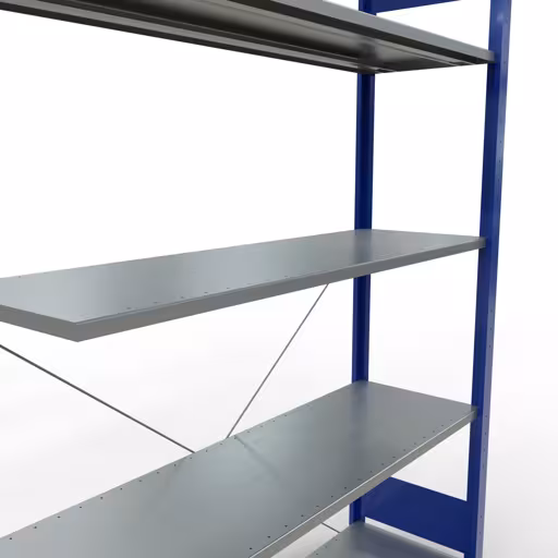Immagine del prodotto n. 13 dell'articolo scaffale aggiuntivo, sistema a innesto MULTIplus150, 2000 x 1300 x 400 mm (AxLxP), 5 ripiani, RAL 5010 blu genziana/zincato dalla gamma di prodotti del sistema a innesto di Schulte Lagertechnik