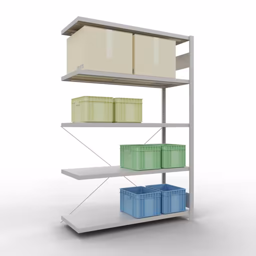 Étagère supplémentaire pour système enfichable 2000x1300x500 mm, type 250 kg, gris clair de Schulte Lagertechnik de la gamme de produits pour système enfichable