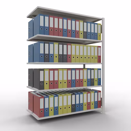 Figura n. 10 dell'articolo scaffali componibili, scaffali per ufficio, sistema a innesto MULTIplus150, 1800 x 1300 x 600 mm, 5 ripiani, , , grigio chiaro del gruppo di prodotti scaffali per ufficio della marca Schulte Lagertechnik