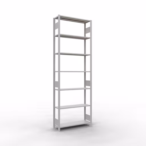 Étagère de base, étagère, système enfichable MULTIplus150, 3000 x 1000 x 300 mm, 7 étagères, RAL 7035 gris clair de Schulte Lagertechnik de la catégorie système enfichable