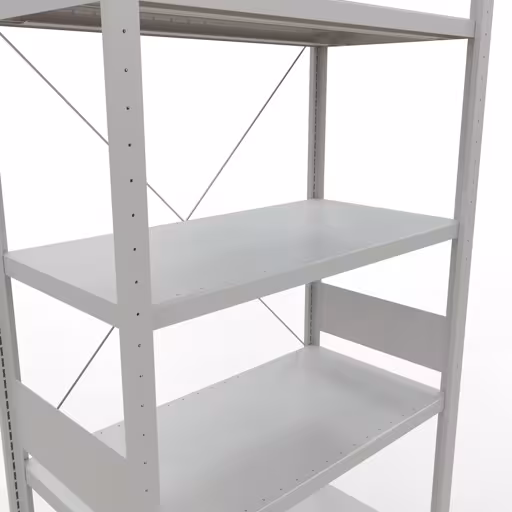 Étagère de base, étagère à étagères, système enfichable MULTIplus250, 3000 x 1000 x 500 mm, 7 étagères, gris clair RAL 7035 de Schulte Lagertechnik avec le numéro d'article. 32852