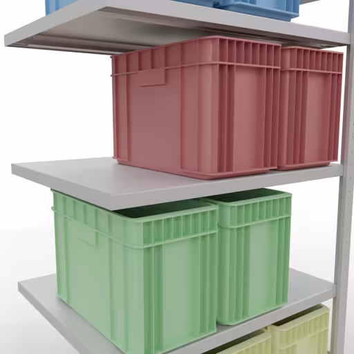 Figure n° 12 de l'article étagère complémentaire, étagère, système enfichable MULTIplus250, 2000 x 1000 x 800 mm, 5 étagères, gris clair RAL 7035 du groupe de produits système enfichable de la marque Schulte Lagertechnik