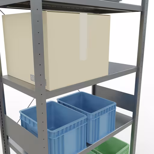 Représentation supplémentaire de l'article étagère de base, étagère à étagères, système enfichable MULTIplus250, 3000 x 1000 x 500 mm, 7 étagères, galvanisé à partir de l'étagère de base