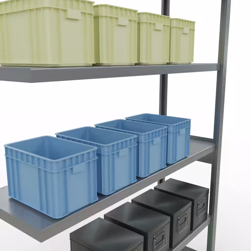 Rayonnage supplémentaire, étagère, système enfichable MULTIplus250, 2500 x 1300 x 400 mm, 6 étagères, galvanisé de Schulte Lagertechnik de la catégorie des systèmes enfichables