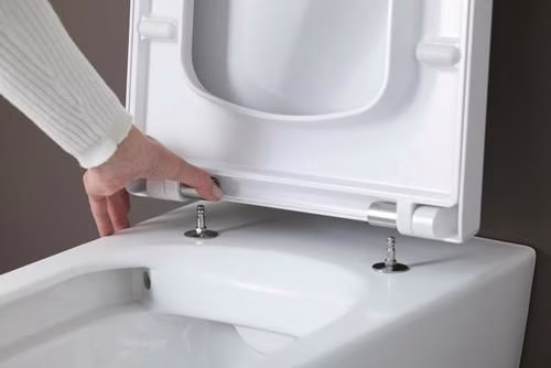 Detailbild 4042984 Set per WC sospeso Duravit ME by Starck, senza bordo, scarico Durafix, bianco, incluso sedile del WC con chiusura ammortizzata