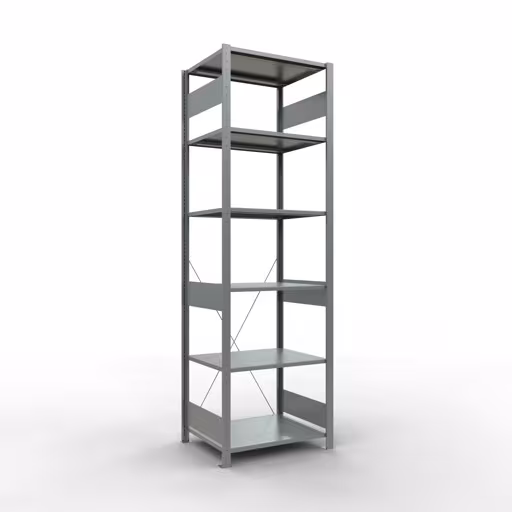 Étagère de base, étagère, système enfichable MULTIplus150, 2500 x 750 x 600 mm, 6 étagères, galvanisées de Schulte Lagertechnik avec le réf. 12761-75