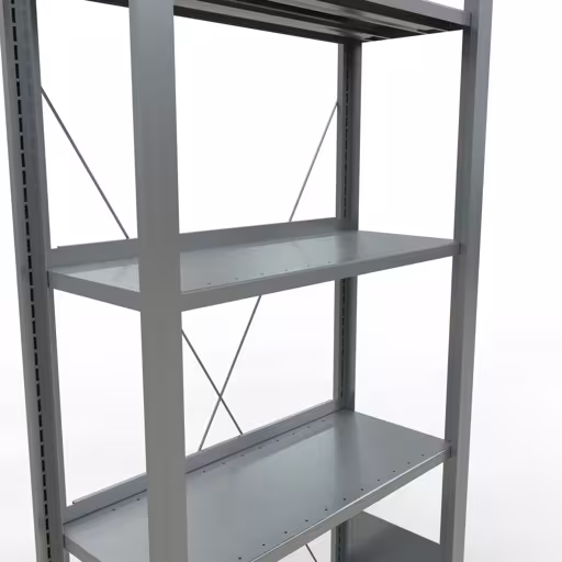 Produktbild Nr 15 des Artikels Grundregal, Büro-Fachbodenregal Stecksystem MULTIplus85, 1800 x 750 x 300 mm (HxBxT), 5 Fachböden, Kreuzstrebe, verzinkt, mit Anschlagleiste Abbildung Nr 15 des Artikels Grundregal, Büro-Fachbodenregal Stecksystem MULTIplus85, 1800 x 750 x 300 mm (HxBxT), 5 Fachböden, Kreuzstrebe, verzinkt, mit Anschlagleiste aus der Produktgruppe Büroregale von der Marke Schulte Lagertechnik