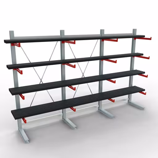 Figura n. 11 dell'articolo Scaffale completo K 6000, unilaterale, 3000 x 4500 x 750 mm, RAL 7001 / RAL 3000, 5 livelli di stoccaggio del gruppo di prodotti scaffalature cantilever della marca Schulte Lagertechnik