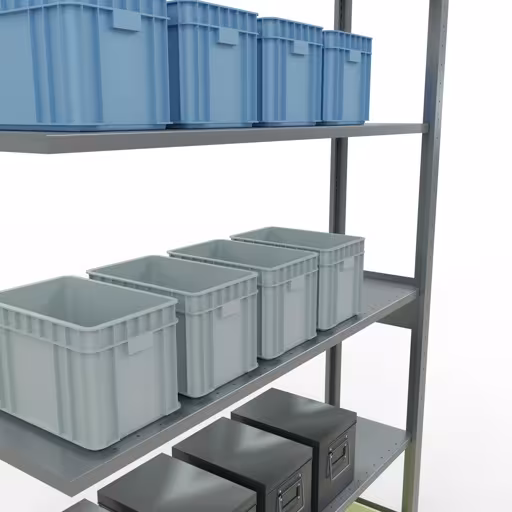 Scaffali aggiuntivi, scaffali, sistema a innesto MULTIplus150, 2500 x 1300 x 300 mm (AxLxP), 6 ripiani, barre longitudinali, zincato con l'articolo n. 12736-130-LR Scaffali aggiuntivi, scaffali, sistema a innesto MULTIplus150, 2500 x 1300 x 300 mm (AxLxP), 6 ripiani, barre longitudinali, zincato di Schulte Lagertechnik della categoria Sistemi a innesto