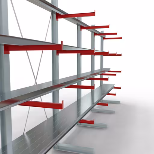 Figure n° 12 de l'article Rayonnage complet K 6000, unilatéral, 3000 x 7500 x 750 mm, RAL 7001 / RAL 3000, 5 niveaux de stockage du groupe de produits rayonnages cantilever de Schulte Lagertechnik