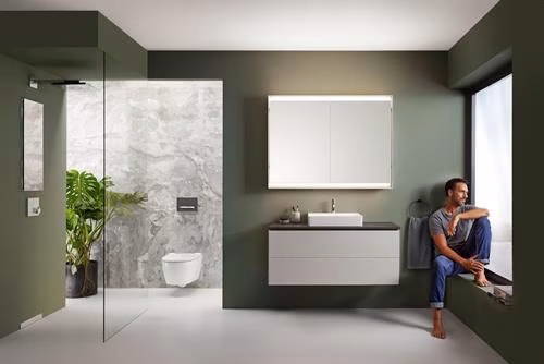 Detailbild 3970806 Geberit ONE Set WC sospeso con sedile WC bianco/cromato lucido, KeraTect