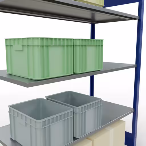 Scaffali aggiuntivi, scaffali, sistema a innesto MULTIplus150, 2000 x 1300 x 600 mm (AxLxP), 5 ripiani, barre longitudinali, RAL 5010 blu genziana/zincato con l'articolo n. 12765-130-LR-B Scaffali aggiuntivi, scaffali, sistema a innesto MULTIplus150, 2000 x 1300 x 600 mm (AxLxP), 5 ripiani, barre longitudinali, RAL 5010 blu genziana/zincato di Schulte Lagertechnik della categoria Sistemi a innesto