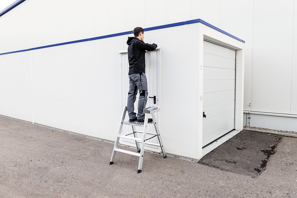 Munk Klapptritt beidseitig begehbar Alu natur 3 Stufen