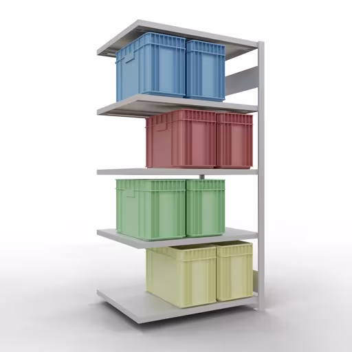 Figure n° 14 de l'article étagère complémentaire, étagère à étagères, système enfichable MULTIplus250, 2000 x 1000 x 800 mm, 5 étagères, RAL 7035 gris clair du groupe de produits système enfichable de la marque Schulte Lagertechnik