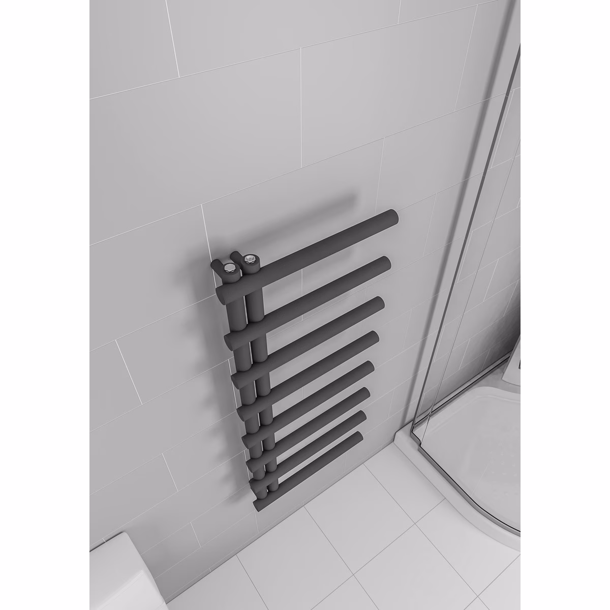 Radiateur de salle de bains Mert Design modèle Metire, noir, 500x1150 mm