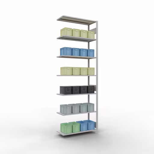Étagère supplémentaire, étagère, système enfichable MULTIplus85, 3000 x 1000 x 400 mm, 7 étagères, gris clair RAL 7035 de la marque Schulte Lagertechnik de la gamme de produits du système enfichable