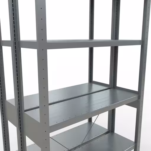 Étagère de base, étagère double, système d'étagères enfichables MULTIplus250, 2500 x 1000 x (2x300) mm, 2x6 étagères, traverse, galvanisée de Schulte Lagertechnik avec le numéro d'article. 14231-G