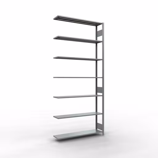 Scaffali aggiuntivi, scaffali, sistema a innesto MULTIplus150, 3000 x 1300 x 300 mm (AxLxP), 7 ripiani, barre longitudinali, zincato di Schulte Lagertechnik Scaffale aggiuntivo, scaffale, sistema a innesto MULTIplus150, 3000 x 1300 x 300 mm (AxLxP), 7 ripiani, barre longitudinali, zincato, ripiano aggiuntivo, articolo n. 12737-130-LR