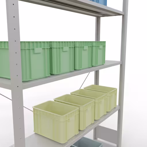 Immagine aggiuntiva dell'articolo sistema a innesto ripiano base 2000x1300x300 mm, tipo 150 kg, grigio chiaro da ripiano base
