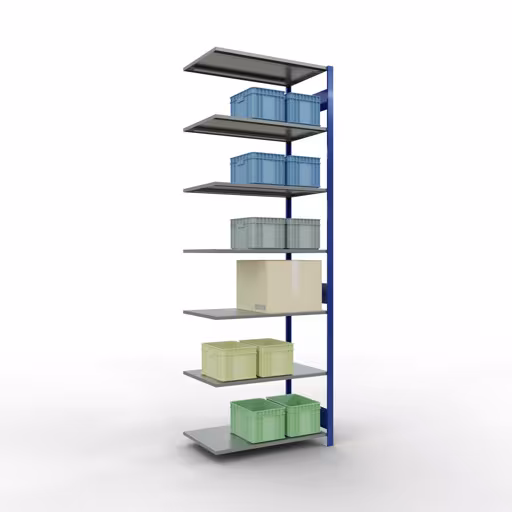 Figura n. 13 dell'articolo scaffale aggiuntivo, scaffale, sistema a innesto MULTIplus85, 3000 x 1000 x 600 mm, 7 ripiani, RAL 5010 blu genziana del gruppo di prodotti sistema a innesto della marca Schulte Lagertechnik