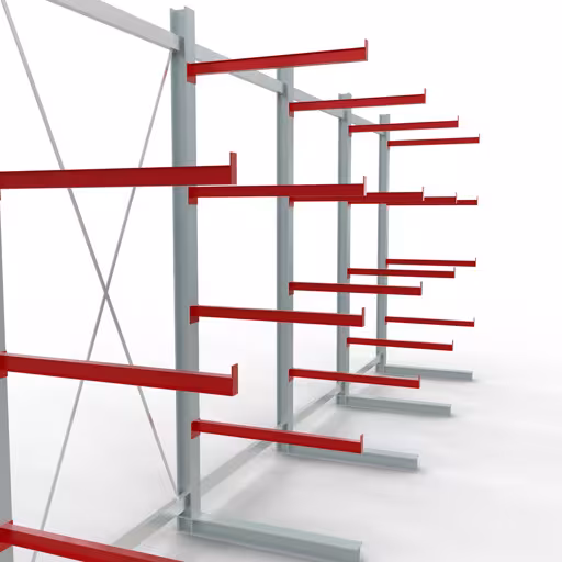 Figure n° 12 de l'article Rayonnage complet K 6000, unilatéral, 3000 x 7500 x 1000 mm, RAL 7001 / RAL 3000, 5 niveaux de stockage du groupe de produits rayonnages cantilever de Schulte Lagertechnik