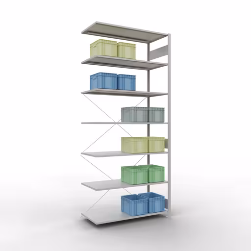 Tablette supplémentaire système enfichable 3000x1300x600 mm, type 150 kg, gris clair avec GTIN 4004514293367 Système enfichable 3000x1300x600 mm, type 150 kg, gris clair de Schulte Lagertechnik avec réf. 32667-130