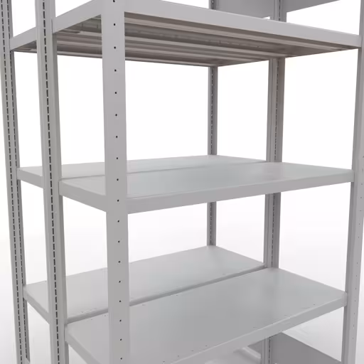 Etagère de base, étagère double, système d'étagères MULTIplus250, 2000 x 1000 x (2x400) mm, 2x5 étagères, barres de longueur, RAL 7035 gris clair avec le GTIN 4004514270078 Étagère de base, étagère double, étagère, système enfichable MULTIplus250, 2000 x 1000 x (2x400) mm, 2x5 étagères, gris clair RAL 7035 de Schulte Lagertechnik avec le réf. 33240