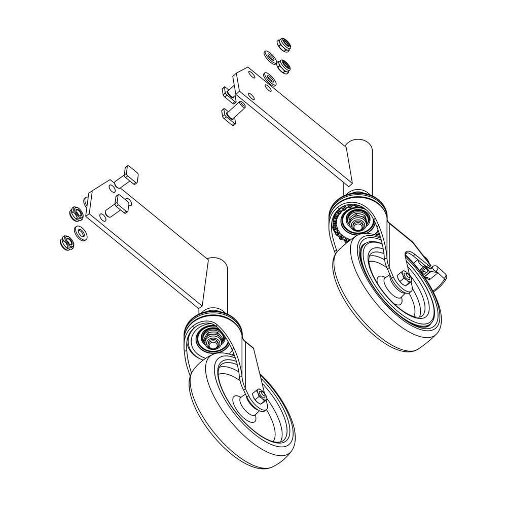 Set di rulli Munk, parte di supporto incl. supporti