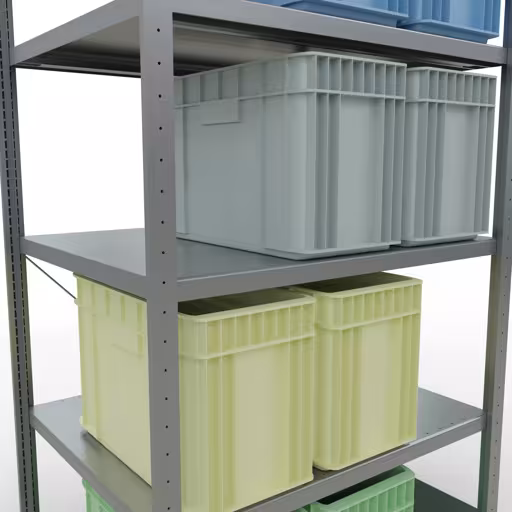 Étagère de base, étagère, système enfichable MULTIplus250, 2000 x 1000 x 800 mm, 5 étagères, galvanisée de Schulte Lagertechnik de la catégorie du système enfichable