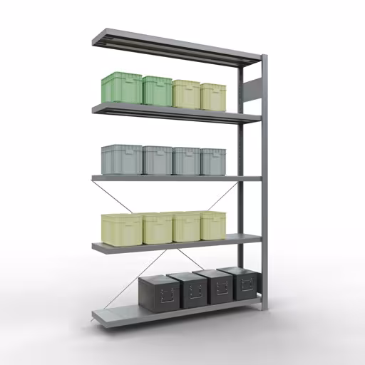 Figure n° 12 de l'article étagère supplémentaire pour système enfichable 2000x1300x300 mm, type 250 kg, galvanisée du groupe de produits système enfichable de la marque Schulte Lagertechnik